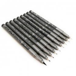 BRUSTRO TECHNICAL PENS- BLACK- SET OF 9